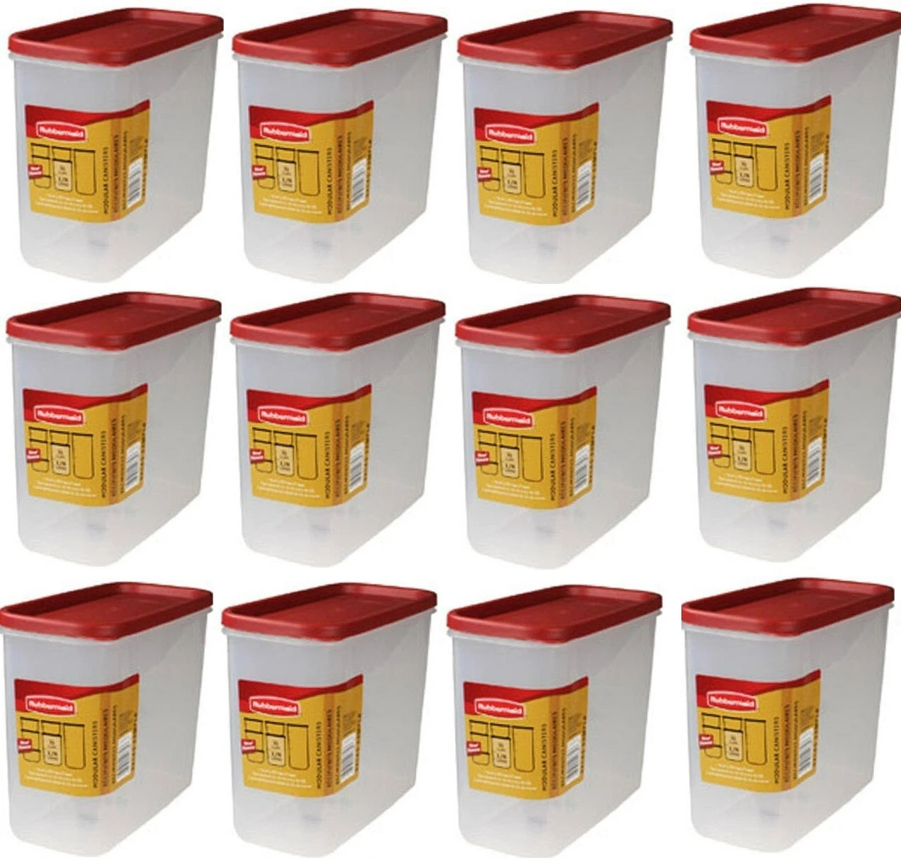 Rubbermaid 2168341 Racer Red 16 Cup Dry Food Storage Containers - Quantity 12