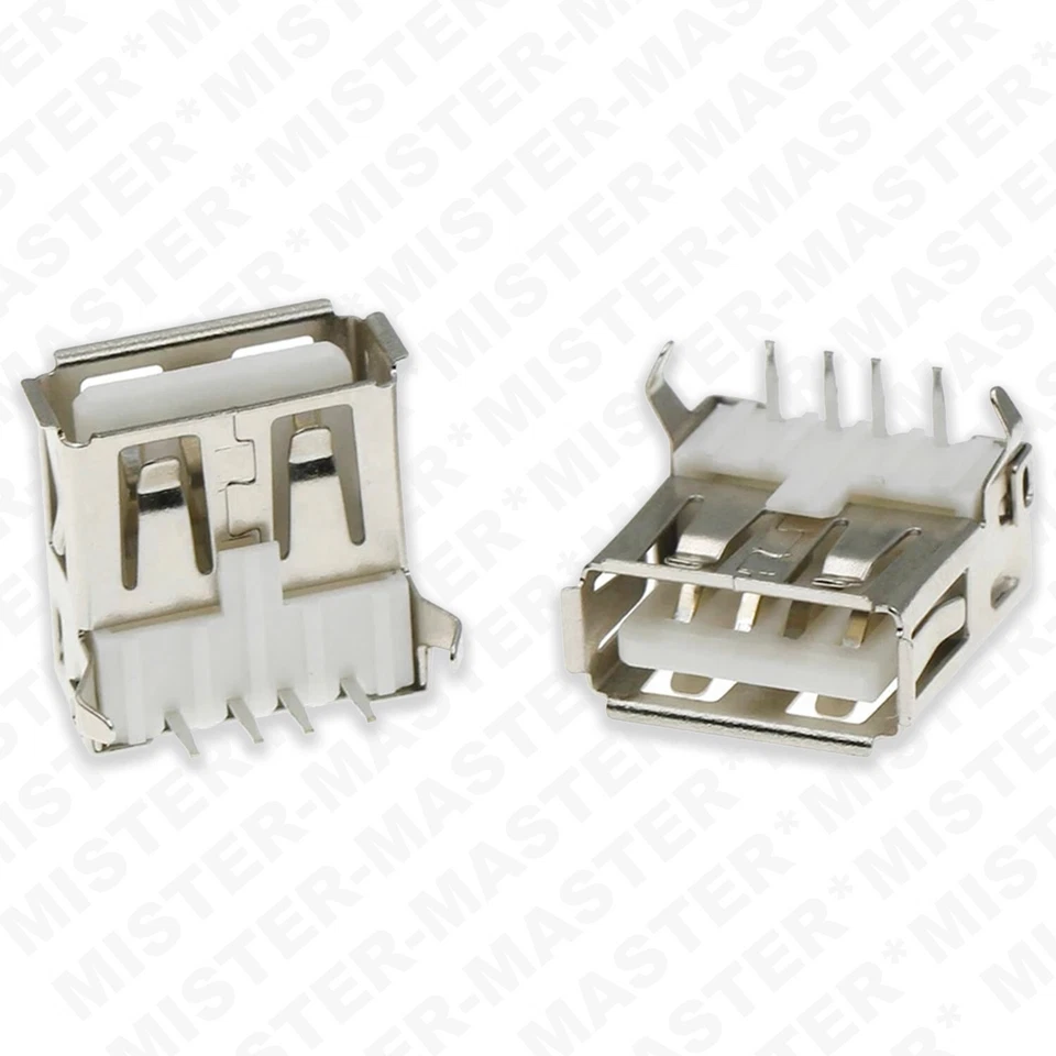 USB CONNETTORE A SALDARE USB 2.0 TIPO A FEMMINA VERTICALE 90° PCB - 2 PEZZI - Immagine 2 di 4