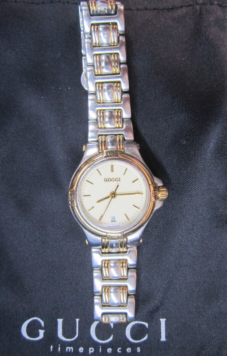 GUCCI 9040L 25mm White Gold Silver Women's Quartz Vintage GUCCI 9040L 25mm White Gold Silver Women's Quartz Vintage