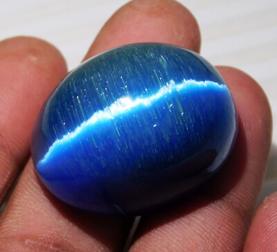 119.85 Ct Natural Chrysoberyl Blue Cats Eye Oval Cabochon Cut Loose Gemstone
