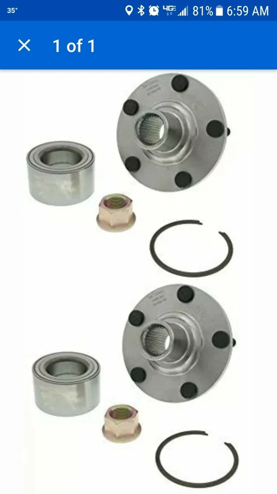 2 NUEVOS BUJES Y COJINETES DE RUEDA DELANTERA (IZQUIERDA Y DERECHA) para NISSAN MAXIMA 2007-2008 Foto 3 de 4