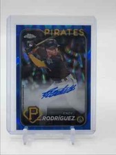 ENDY RODRIGUEZ 2024 TOPPS CHROME ROOKIE BLUE RAYWAVE RC AUTO 067/150