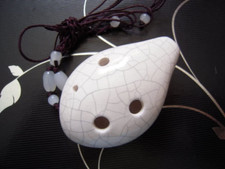 Joy 6 Hole Soprano C Transparent Crackle Ceramic Ocarina, Dexterous  Great Gift