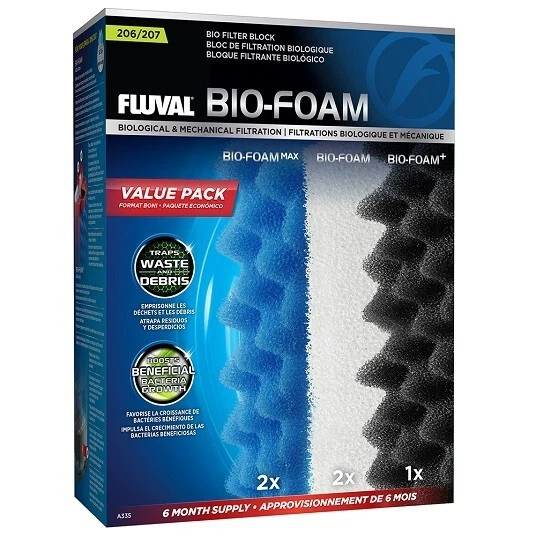 Fluval 206 207 Bio‑Foam Value Pack A335 – Aquarium Filter Foam Media Set