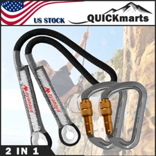 Climbing Locking Carabiner Rescue Eye to Eye Loop Prusik Rock Climbing Rope Cord