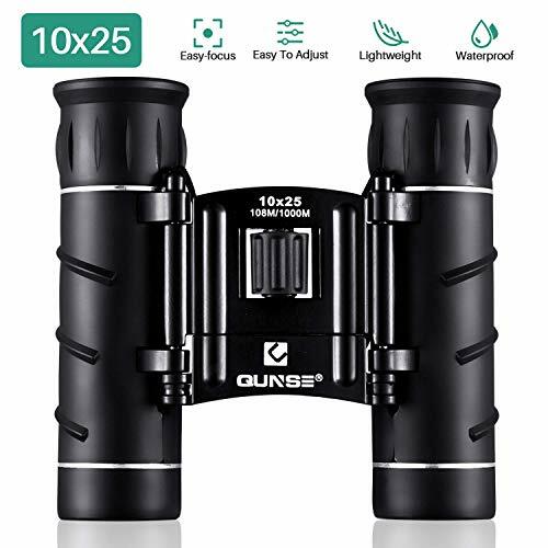 QUNSE Binocolo 10x25 Professionale, Lenti Trasparenti, Visione Ultra, (l1A)