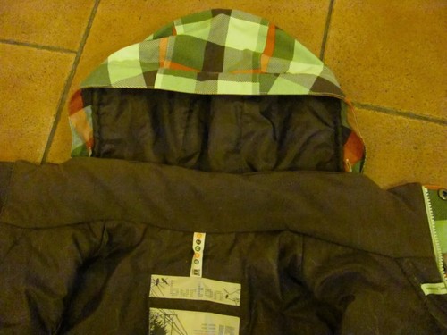 Skiing Burton Women's Green Orange Plaid Ski Jacket with Hood, Size Small - Picture 13 of 17