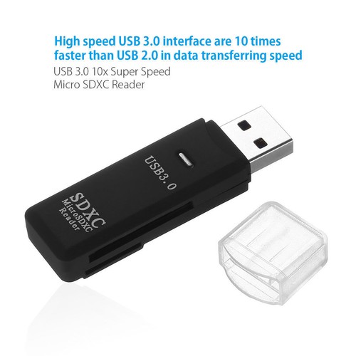 Adaptateur lecteur de carte mémoire haute vitesse USB 3.0 2 en 1 pour Micro SD SDXC TF T-Flash - Photo 6/6