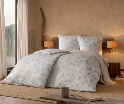 Mako Jersey Bettwäsche Estella Rebecca Farbe silber 135x200+80x80 cm UVP 139,95