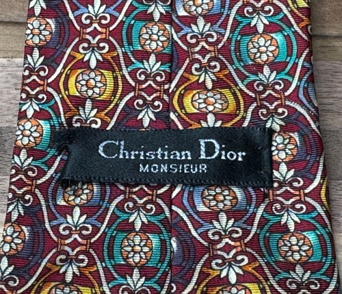 Christian Dior Monsieur Vintage Men's Abstract Pattern Tie Made In USA - Picture 6 of 10