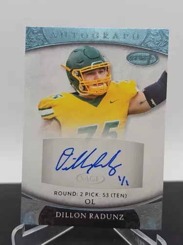 2021 SAGE Aspire #ASP-100 Dillon Radunz Rookie Auto Blue 1/1 SSP RARE Tennessee 