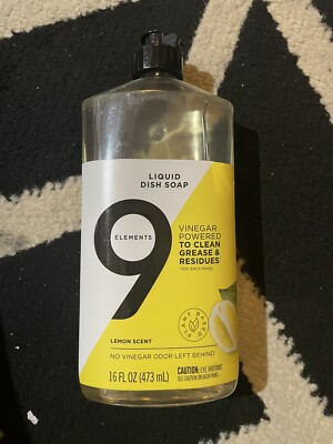 9 Elements Liquid Dish Soap, Lemon Scent, 16 Ounces 2pack