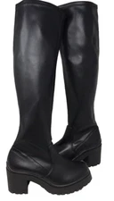 Madden Girl Women's Coretta Zip Comfort Knee High Boots Black Size:9 91U