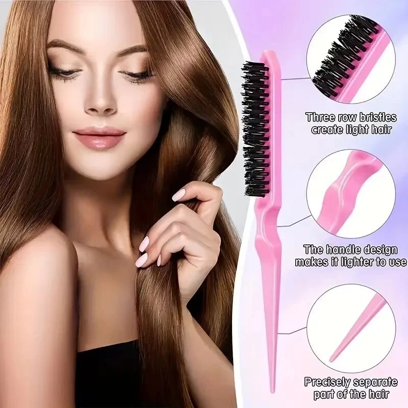 6 pcs/sets Hair Set: Spray Bottle, Braiding Loop, Rat Tail, Teasing, Edge Brush - Image 3 of 4