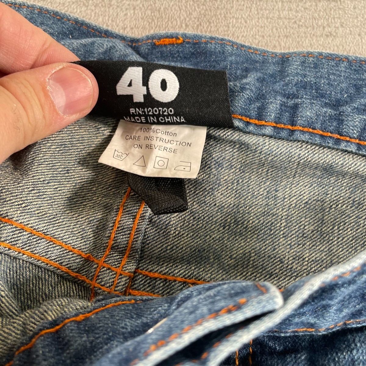 Vintage The Hundreds Jeans Men 40x33 Blue Embroidered Pocket Whiskering Distress View 3