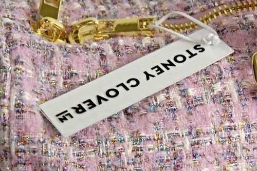 NEW STONEY CLOVER LANE Fantasy LUREX Tweed Boucle Duffle Bag Party Pink PATCH - Picture 24 of 24