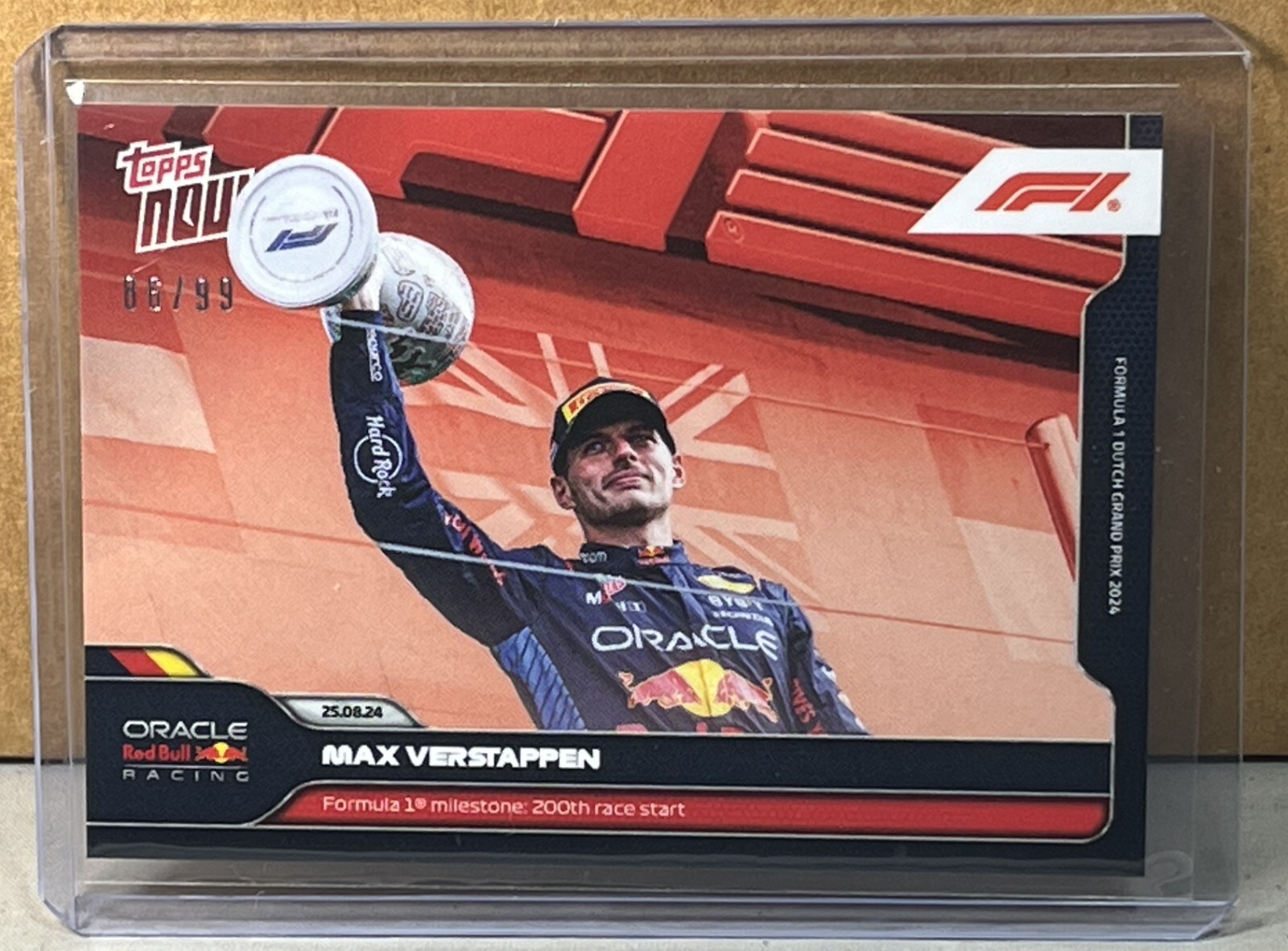 2024 TOPPS NOW Formula 1 F1 #48 MAX VERSTAPPEN 200th race Red Parallel 86/99
