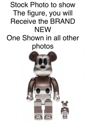 BE@RBRICK MICKEY MOUSE 100％ & 400％ Bearbrick Disney Mickey Mouse x Undefeated Copper 400% + 100% Be