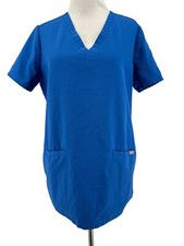 Figs Women's Women's Blue Casma Three-Pocket Scrub Top Size Small