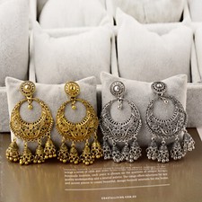 Women's Bohemian Carved Flower Tassel Drop Dangle Wedding Gypsy Ethnic Earrings