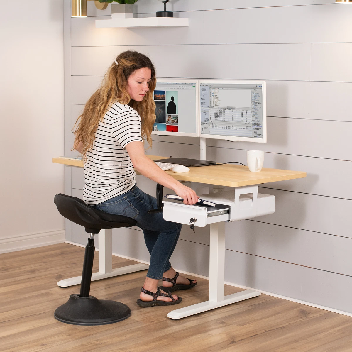 Desk with pull out drawer deals