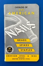 Vintage Catalog of USS American Steel and Wire Nails Brads Spikes Staples 1949