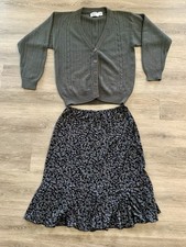 Vintage Cottage core Skirt Cardigan Set Size M