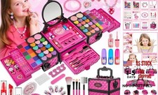 99 Pcs Kids Makeup Kit for Girls, Princess Toys Real Washable Rose Red