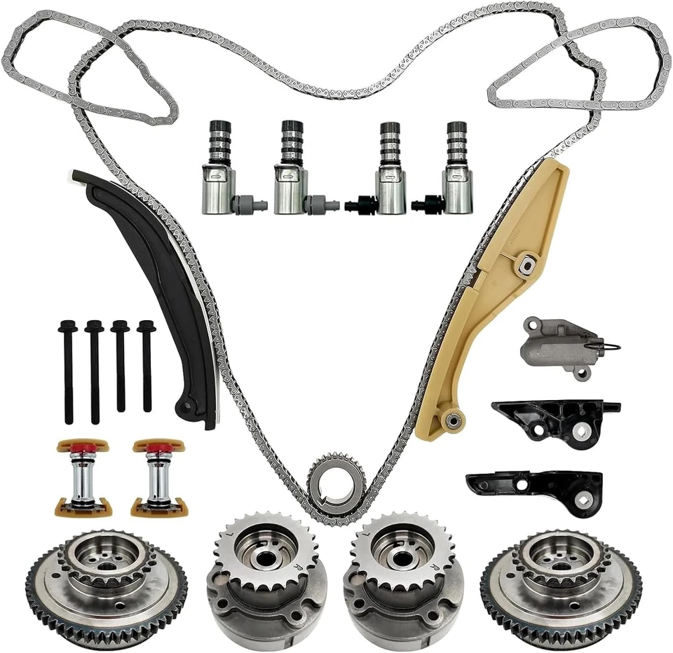 Комплект из 4 цепей ГРМ распределительного вала с прокладками головки VVT подходит для Ford F-150 Lincoln MKX 3,5 л - Изображение 3 из 4