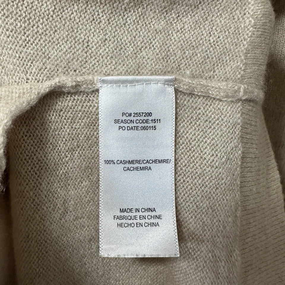 ESPLÉNDIDO 100% Cachemira Cuello Embudo Mujer’s Marfil Suéter con Bolsillos Talla Pequeña Foto 4 de 4