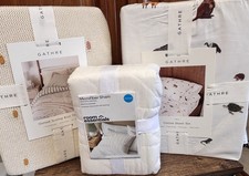 Gathre Zoo Animals Sheet Set Scalloped Dot Blanket Pillow sham Bundle Cotton