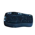 Logitech K350 Wave Keyboard Black Wireless Ergonomic NO USB Dongle TESTED