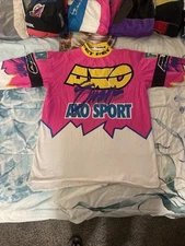 Vintage 90’s Official AXO Sport Racing Motocross Jersey VMX Race Wear Gel Print