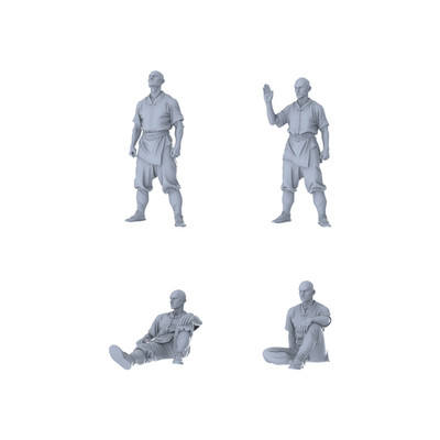 LYGR 236 MRY-SFW236Ancient Shaolin Warrior Monks four-Man Group Daily Routine 3