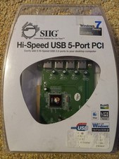 New! SIIG Hi-Speed 5 Port USB 2.0 PCI Card V5...