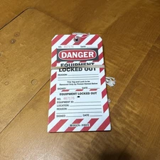 Brady B853 Danger Equipment Locked Out Tag 25 Pack New 7.5 in X 4 in Electrical