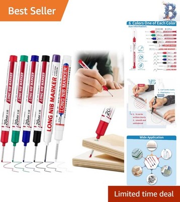 6 Pcs Durable Construction Markers - Waterproof and Quick-Dry for Professionals