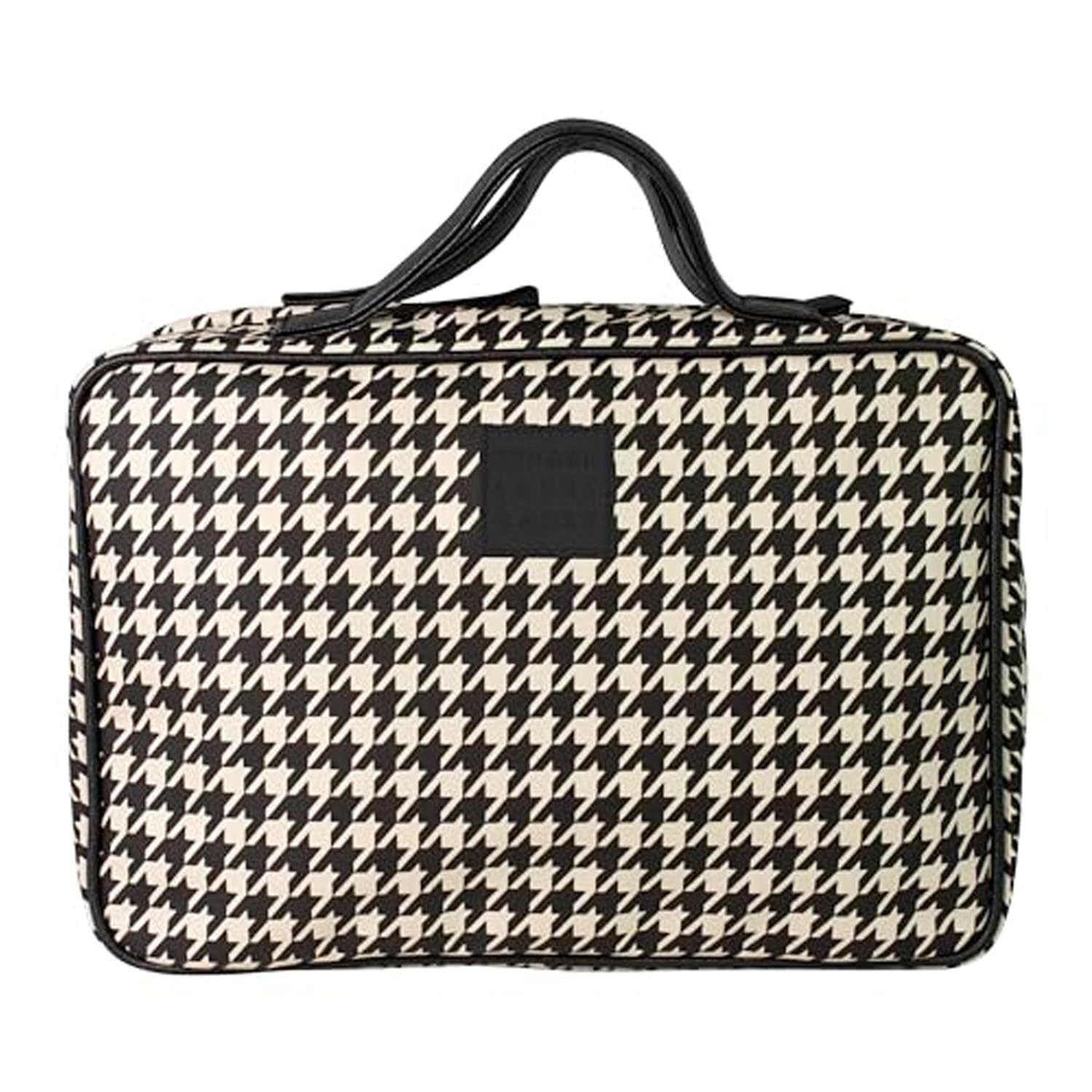 Houndstooth Hanging Travel Bag, Toiletry Bag, Makeup Bag for