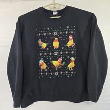 Port & Company Sun Conure Bird Ugly Christmas Sweater Sweatshirt Women's 2XL