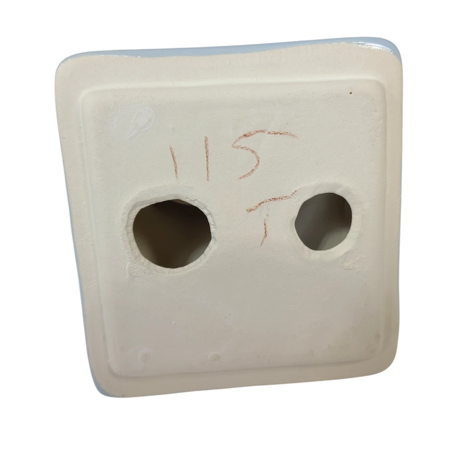 Bandeja de vaso porta cepillo de dientes de cerámica azul bebé vintage mediados de siglo moderna Foto 3 de 4