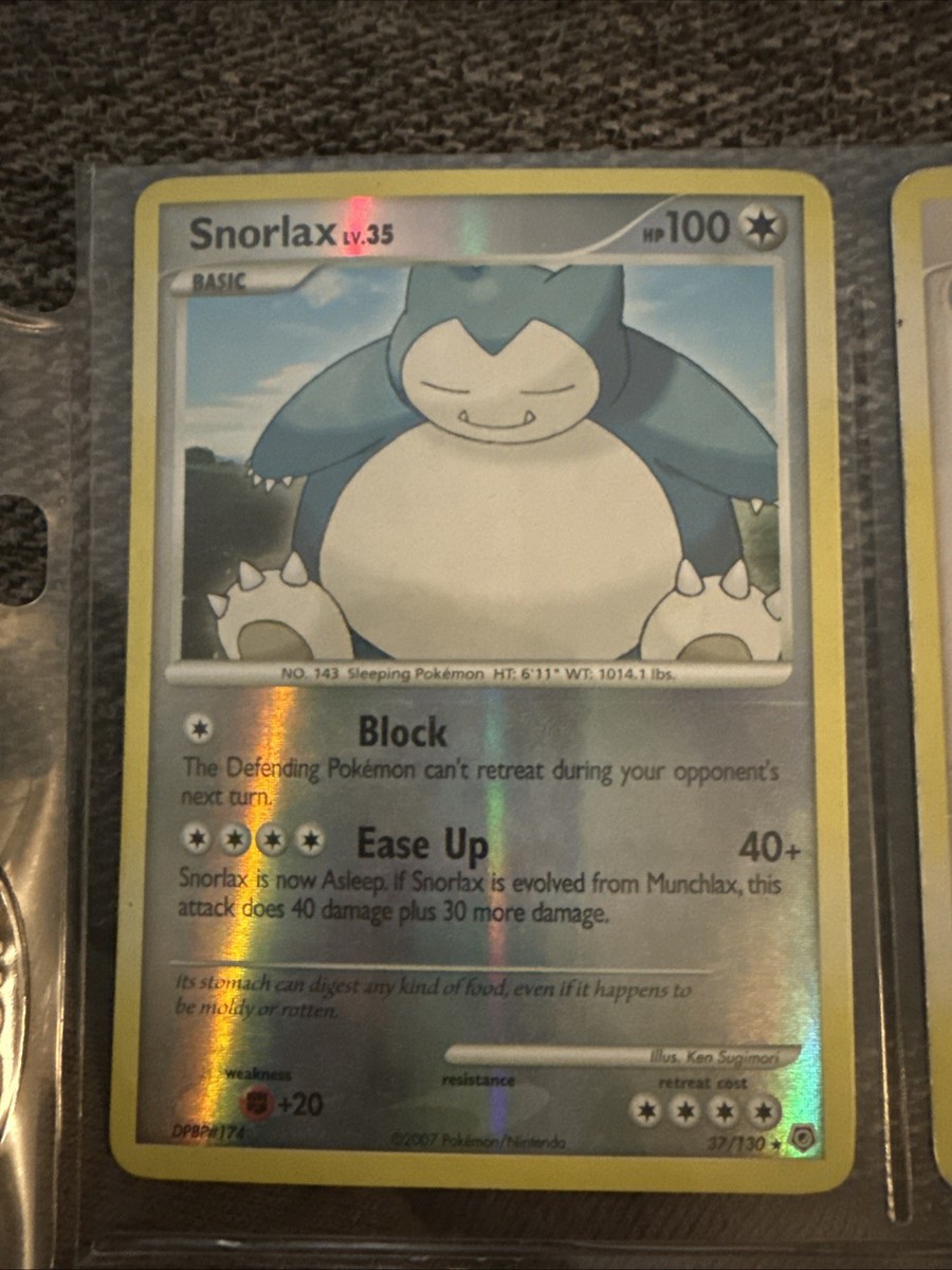 2007 POKEMON Card TCG Snorlax 37/130 Diamond and Pearl - Reverse HOLO Rare MP 2007 POKEMON Card TCG Snorlax 37/130 Diamond and Pearl - Reverse HOLO Rare MP