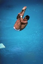 Greg Louganis diving at the 1988 Summer Games in Seoul - Old Photo