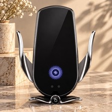 15W Fast Wireless Car Charger Mount Auto-Clamping Qi Phone Holder 360