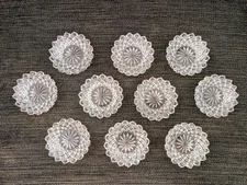 Lot Of 10- Vintage Crystal Salt Dip /Butter Pat Dishes