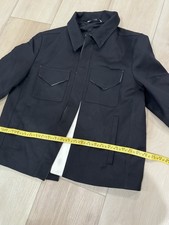 Valentino Garavani Men's Perforated Cotton Shirt Jacket Black M
