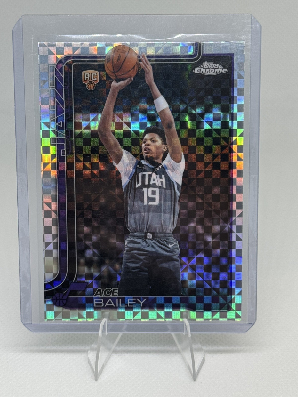 2025-26 Topps Chrome Update Ace Bailey X-Fractor #155 Jazz Rookie