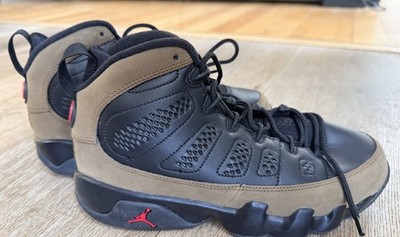 Air Jordan 9 Retro Olive Brown Black Sneaker Shoe HV4574-030 Youth GS Size 6.5Y