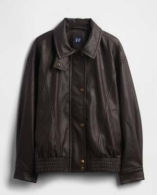GAP Oversized Vegan Leather Jacket Terra Brown - S - BNWT | eBay