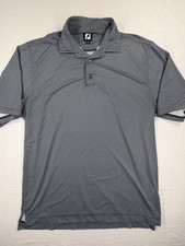 FootJoy FJ Golf Polo Shirt Mens XL Blue White Geometric Performance Stretch 638