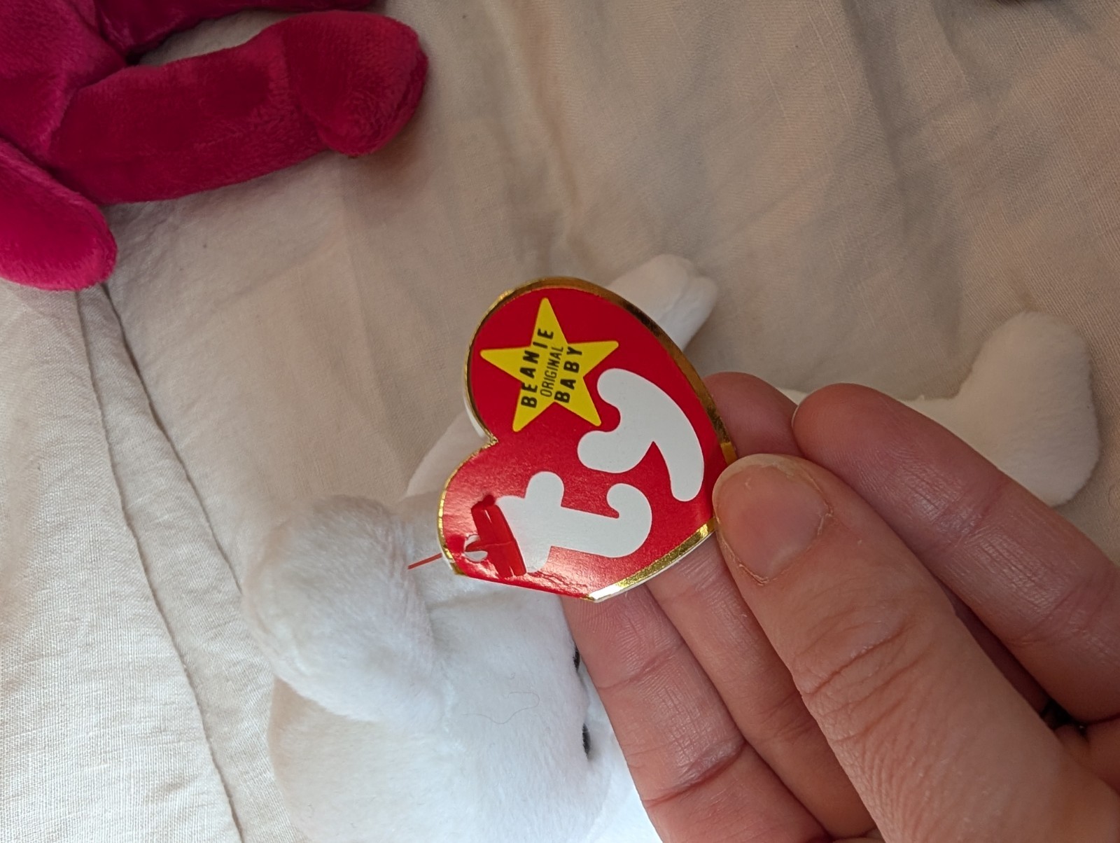 TY Early Run Valentino the Bear  1993/94  Brown NOSE RARE Beanie Baby thumbnail 4